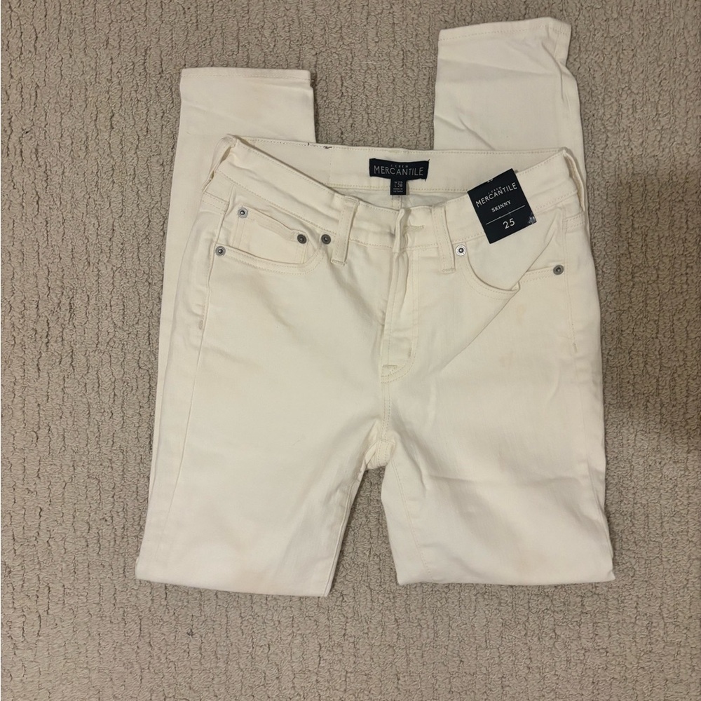 J. Crew Factory Women's Cream Skinny Jeans
